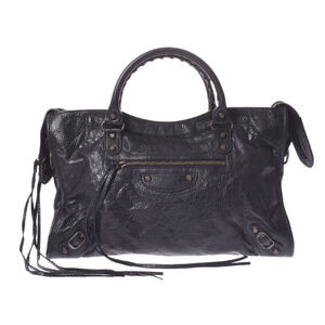 BALENCIAGA The City Black Lambskin Handbag